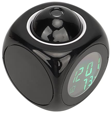 Fdit Projektionswecker LED-USB-Projektor Sprachansageuhr Schwarz-Rotlicht-Projektionsuhr für USB 5V-Uhr Miniatur-Projektionsuhren