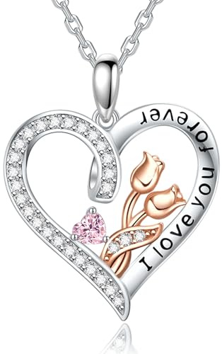 kanisee Collares Mujer Plata 925 Corazón Colgante Joyas Mujer Regalos Originales para Mujer Madre Mamá Abuela Dia de la Madre San Valentín Regalos Navidad