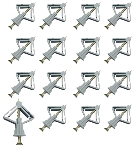 100 Pezzi Tasselli per Pareti a Cavità per Cartongesso, M8 Tappi Viti a Parete in Cartongesso, per Cartongesso e Pannelli in Fibra di Gesso