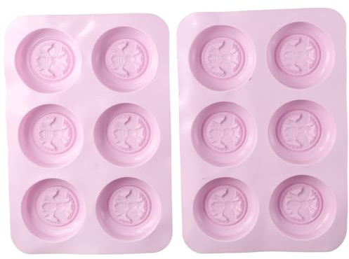 YYlingx 2Pcs Bee Silicone Mould, Round Honey Bee Silicone Mould for Soap Making, Chocolate, Dessert