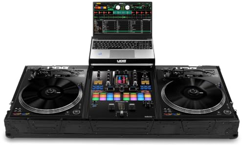 UDG Ultimate Flightcase PLX-CRSS12 und Mixer Plus, Schwarz (U91098BL) | Robuste 9-mm-Sperrholzschale; Schmetterlingsverriegelungen; verstärkte Eckschützer; gepolstertes Schauminnere