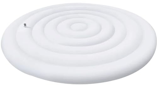 Porgeel - Tapa de spa inflable redonda de 140 cm con válvula de inflado y desinflado rápida y fácil, taza de viento, resistente a la lluvia, a la nieve, tapa aislada para spa (redonda)