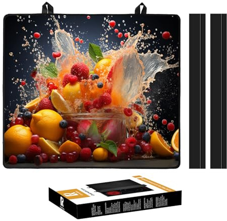 KitchenRaku Induction Hob Protector Mat, Pattern 35, 61x53cm | Non-Slip, Heat Resistant, Fits Electric Ceramic & Induction Hob, Protect Stove from Scratches, Easy Clean, Adds Counter Space