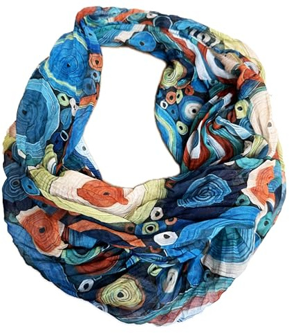 J26 Blumen Mandala Farbverlauf Seide Sommer Loop Verlauf Regenbogen Rainbow Silk Uni Rundschal Schlauchschal Stola Schal leicht