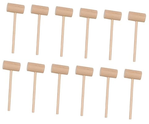 Vaguelly 15stücke Minihammer Aus Mini-kuchenhammer Mini-holzhammer Holzkrabbenhämmer Runde Hämmer Für Meeresfrüchte