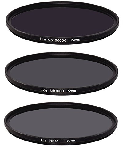 ICE Extreme ND-Filter-Set ND100000, ND1000, ND64, Graufilter, 16,5, 10, 6-Stop, optisches Glas (72 mm)