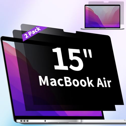 ANTOGOO V 2 Stück Sichtschutz kompatibel mit MacBook Air 15 Zoll Displayschutzfolie (2023-2026, M2, M3, M4 M5), Anti-Blaulicht-Blendung & Anti-Kratz-Computer Sichtschutz für Mac Air 15,3 Zoll