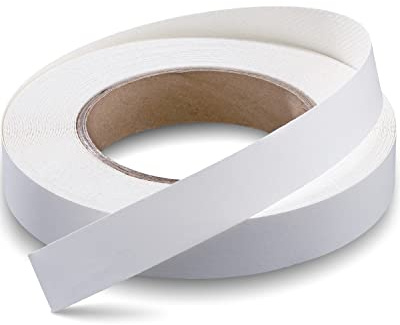 FAKILO Cinta de melamina blanca de 16 mm x 16 m para bordes de chapa, fácil aplicación, cinta adhesiva para armarios, madera contrachapada, reparación de muebles