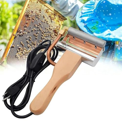 LHQYA Elektrisches Entdeckelungsmesser, Tragbares Honigschleuder-Heizmesser, Heizt Sich Automatisch Nach 2 Sekunden Auf, Temperatur: 0–140 °C, Größe: 150 X 295 Mm, Für Imkereiausrüstung