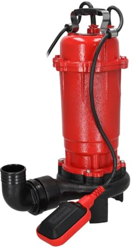 DEDRA Pompe Submersible Eaux Usées 900W avec Broyeur (DED8861) – Pompe Vide Cave, D’Égout et Eaux Chargées – Débit Élevé, Rotor en Fonte pour Fèces et Matières Fibreuses