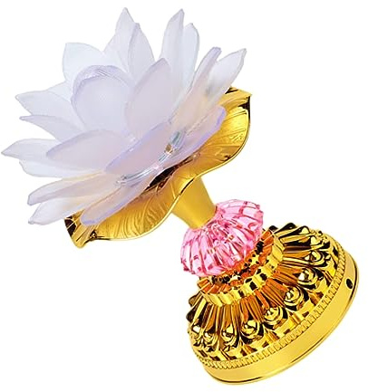 HOMSFOU 1Stück Bunte LED Lotuslampe mit Buddha-design Dekorative Tischlampe für Zuhause Tempel und Anbetung Farbwechselnde Nachtlampe Leicht und Tragbar für Wohnzimmer und Buddha