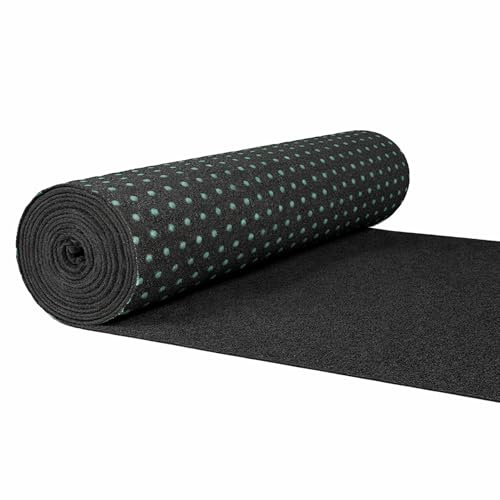 Internethandel Pfordt Kunstrasen 800x400 cm Anthrazit/Schwarz, Rasenteppich mit Noppen, Outdoor Teppich wetterfest und pflegeleicht für Balkon, Terrasse und Garten