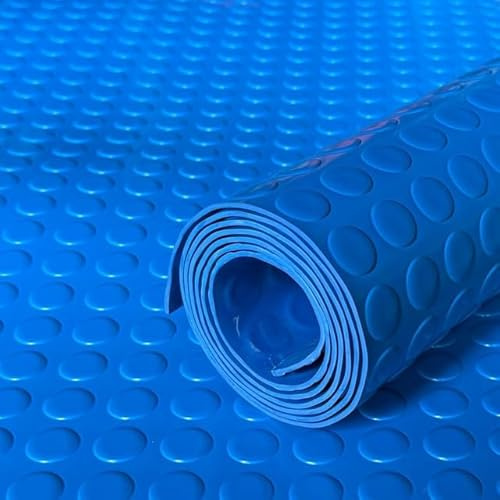 Shield Autocare 4m x 1.5m Blue Coin PVC Flooring Roll | Non Slip Industrial Lino Vinyl Floor Matting for Garage Work Van Heavy Duty 3mm Thick 1.5m Width