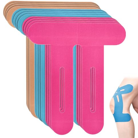 12 Stück knie tape vorgeschnitten,kinesiotapes knie für knieschoner | Wasserfest & hypoallergen, Relief Sportband zur Linderung von Muskelschmerzen, dauerhafte Unterstützung für Sport, 3 Farben