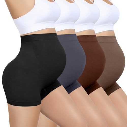 Diawsome Nahtlose Umstandsunterwäsche über dem Bauch, Stützshorts, Schwangerschafts-Shapewear-Höschen für Frauen
