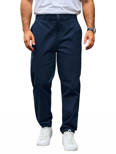Runcati Hombre Pantalón Chino Regular Fit, Azul Marino, XL