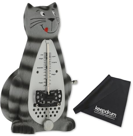 Wittner Kater 839021 mechanisch aufziehbares Metronom mit keepdrum Mikrofasertuch