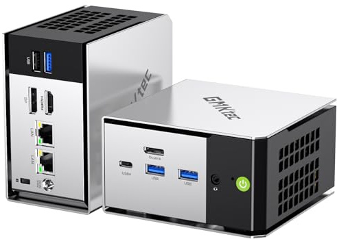 GMKtec Mini PC M8 Desktop Computer AMD Ryzen PRO 6650H (6C/12T 4.50Ghz) Dual NIC LAN 2.5GbE, 16GB LPDDR5 RAM + 512GB Hard Drive PCle SSD, Oculink, USB4, HDMI, USB-C