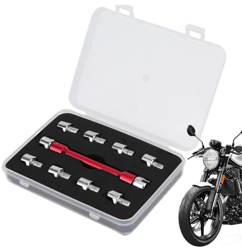 Speichenschlüssel für Motorrad | Schlüssel aus Stahl mit 10 Köpfen - Werkzeugset zur Reparatur von Motorrädern von 5-6,8 mm | zum Richten von Rädern für Motorradfahrer im Haus Garage Werkstatt