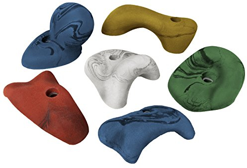 ALPIDEX 6 Mega Klettergriffe | Henkelgriffe | Extra Große Griffe | Hinterschneidungen | Verschiedene Formen Farben | Klettersteine - Farbe:bunt