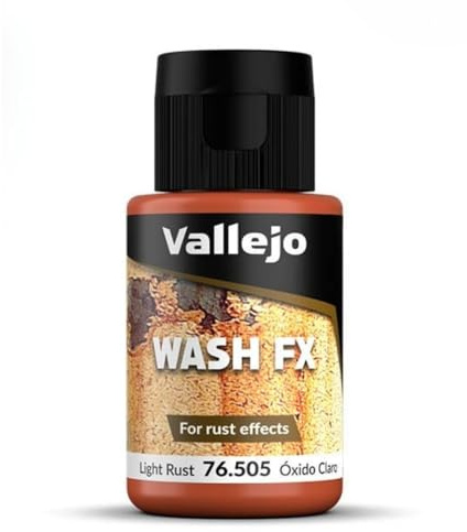 Vallejo Wash FX Acrylic Paint, Rust Color for Easy Shadow and Light Effects, 35 ml for Model Making and Miniatures