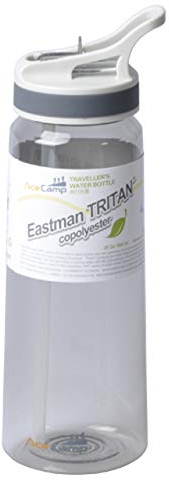 AceCamp, borraccia da viaggio Tritan, 350 ml/600 ml/800 ml, senza BPA, bottiglia sportiva, a tenuta stagna, con cannuccia, Grau 800ml, 800ml