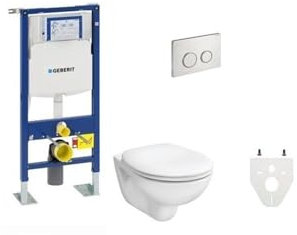 Pack WC suspendu Geberit autoportant - Abattant standard, Sigma20 inox