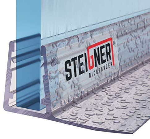 STEIGNER Duschdichtung, 200cm, Glasstärke 6/7/ 8 mm, Gerade PVC Ersatzdichtung für Dusche, UK02