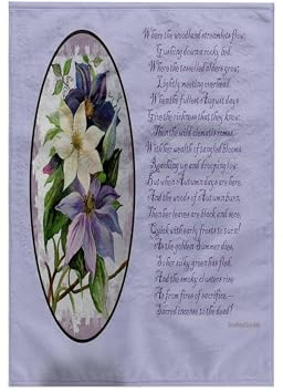 15x22 Hand Towel - Clematis, Poem, Poetry, prose, Garden, Gardeners, Vine, Climbing Vine, Flowers, Lilac Flowers Greeting Card - Clematis