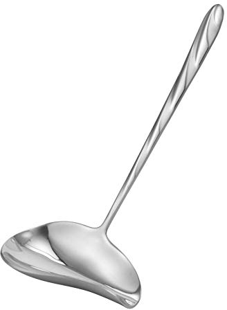 NICEXMAS 1 Pc Cuillère à Saucière en Acier Inoxydable avec Bec Verseur Louche à Soupe Sauce Menthe Louche Sauce Ustensile de Cuisine