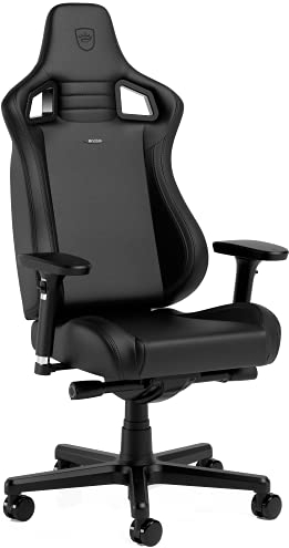 noblechairs Epic Compact Gaming Stuhl, Bürostuhl Ergonomisch, Schreibtisch Stuhl, Kopf- und Lendenstütze, PU-Leder, Entwickelt für Nutzer bis 120 kg und 1,7 Meter Hoch (Schwarz/Carbon)