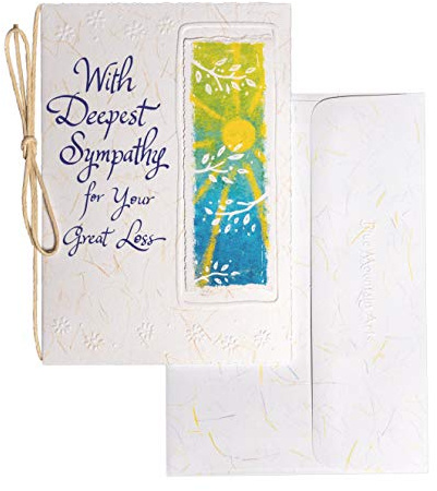 Blue Mountain Arts Sympathy Card - Sorry for Your Loss, Condolences, Bereavement (With Deepest Sympathy for Your Great Loss), Blue, Green, Yellow