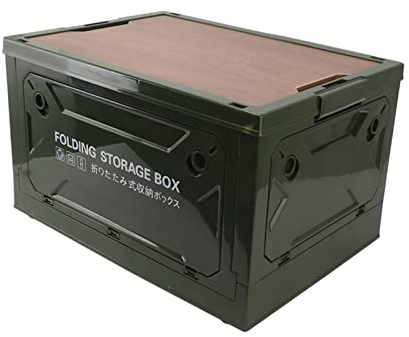Naroote Campingbox, 50L 5-türige, Stapelbare, Faltbare Camping-Aufbewahrungsbox mit Großem Fassungsvermögen und Rädern für das Auto (OD-Grün)
