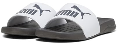 PUMA Unisex Popcat 20 Sandales à enfiler, Puma White Dark Coal, 42 EU