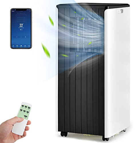 RELAX4LIFE Mobile Klimaanlage 9000BTU, 3 in 1 Klimagerät Tragbar mit Kühlen&Ventilator&Luftentfeuchter, Air Conditioner mit Timer&Schlafmodus&Fernbedienung&App-Funktion, Lüftkühler mit Fenstersatz