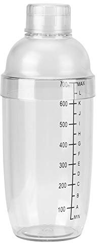 Coctelera de plástico, coctelera transparente, mezclador de bebidas de mano, taza coctelera con báscula, mezclador de bebidas, kit de barman, coctelera de mano, taza con báscula,