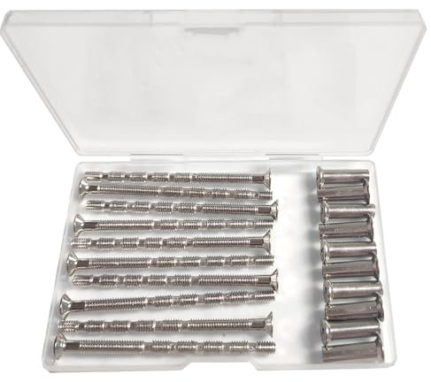 Edelstahl Verbindung Schrauben M4, 10 Stück mit Hülsen, zur Befestigung von Türgriffen