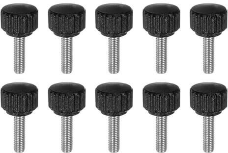 QUARKZMAN 10 Stück Rändelschraube M5 x 20mm Flügelschrauben mit Gewinde, Rundkopf Glitzer Klemmschrauben Befestigungsschraube Klemmknöpfe 16mm Drehknopf für Möbel Modellbau Maschinen Geräte