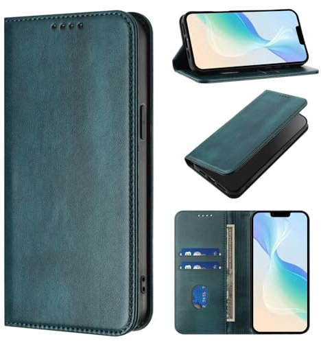 xinyunew Funda para Motorola Moto Edge 40 Neo 5G,PU Cuero Flip Carcasa Fundas Móvil de Tapa Libro con Cierre Magnético,Tarjetero y Suporte,Capa Plegable Cartera,Flip Cover Case (Verde)