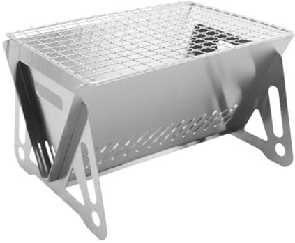 PNAJFUEL Parrilla para Barbacoa Portátil Parrilla para Acampadas Parrilla de Sobremesa para Acampadas, Patios Y Actividades Al Aire Libre Parrilla para Barbacoa Deo Inoxidable para Acampadas/Sier/21