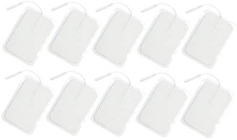Elektroden Pads 10 Stück aus Vliesstoff und Silikon für Massage | Weiße Klebepads mit Wärmeöffnungen, Geringer Reizung, Niedriger Impedanz, für Therapie und Regeneration