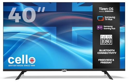 Cello C4025TZ Frameless 40 inch Full HD Large Smart TV Powered by Tizen Operating System Cloud Gaming without Console - Bluetooth, HDMI, USB & Wi-Fi Connectivity Made in UK
