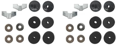 Beckenständer-Filz für Schlagzeug-Set mit Flügelmuttern, Ersatz-Becken, schwarz, φ 3,8 x 2,6 cm, 14 Stück