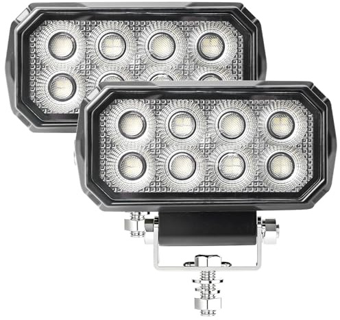GBKDQQ 2 Stück Flutlicht Rückfahrscheinwerfer 9-30V, Zusatzscheinwerfer 28W, IP67 led Arbeitsscheinwerfer, 5 Zoll Led scheinwerfer für Bagger Traktoren Schlepper Gabelstapler ATV Lkw, offroad