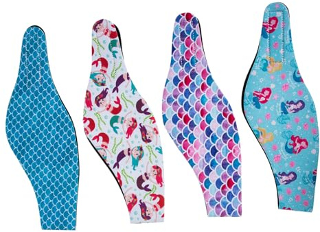MUELODSIC 4 Pieces Elastic Printed Swim Headbands Waterproof Shower Ear Covers, Comfortable Ear Protection Swim Headband Set for Women, Suitable for Swimming and Yoga Random Style
