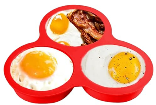Lpoppcx Bandeja Para Muffins Para Freidora De Aire | Huevera De 3 Cavidades | Moldes de Silicona para Freidora de Aire - Para Pasteles Pequeños, Hamburguesas, Pastel, Microondas, Sándwich