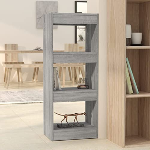 Mimdixy Aktenregal Standregal Büroregal Dekoregal,Bücherregal/Raumteiler Grau 40x30x103 cm Holzwerkstoff,Für Büro,Wohnzimmer,Schlafzimmer,Küche,Eckregal Platzsparend