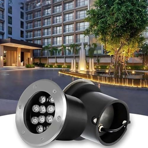 GUODDM Éclairage Paysager À LED - Projecteurs Encastrables À Changement De Couleur, Éclairage sous-Marin 24 V CC, Lampe De Jardin Étanche IP68 en Acier Inoxydable, pour Bassin Et Jardin(Yellow,3w)