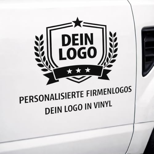 Logo Aufkleber personalisiert für Schaufenster & Auto – einfarbiger Vinyl Plot ohne Hintergrund – Werbeaufkleber für Unternehmen, Praxis, Handwerk – UV-beständig