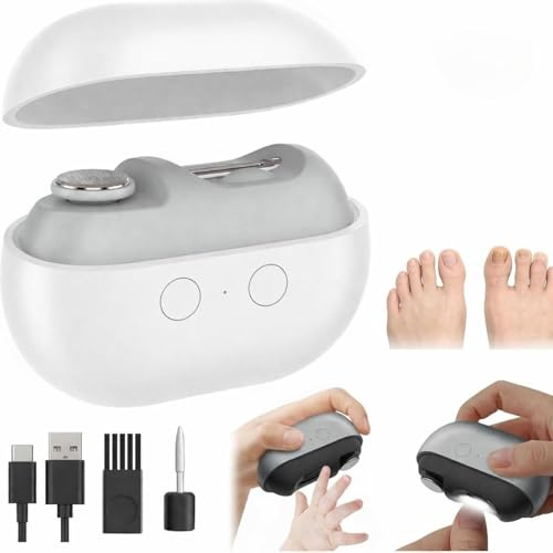 Professionell elektrisk fot- och handnagelklippare, 3-i-1 nagelfil med LED, tyst uppladdningsbar, för hårda och tjocka naglar, perfekt för seniorer, vuxna och spädbarn, 2026 Smart Electric Nail Clippe